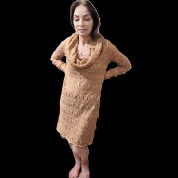 Rare Vintage 2009 Missoni Gold Metallic Crochet Knit Hooded Shawl Dress 40 - Picture 3 of 10